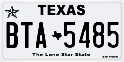 TX license plate BTA5485