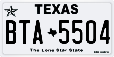 TX license plate BTA5504