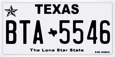 TX license plate BTA5546
