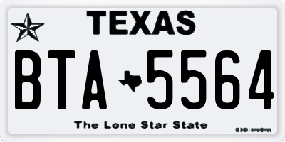 TX license plate BTA5564