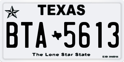 TX license plate BTA5613