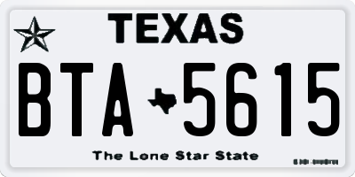 TX license plate BTA5615