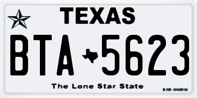 TX license plate BTA5623