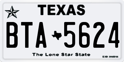 TX license plate BTA5624