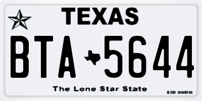 TX license plate BTA5644