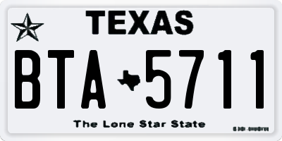TX license plate BTA5711