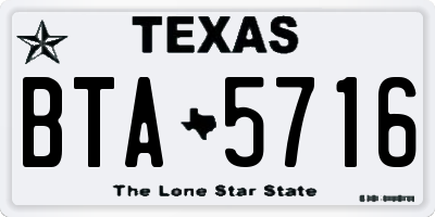 TX license plate BTA5716