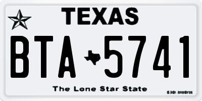 TX license plate BTA5741