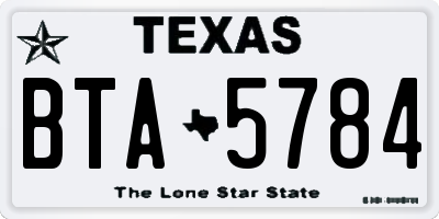 TX license plate BTA5784
