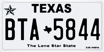 TX license plate BTA5844