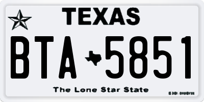 TX license plate BTA5851