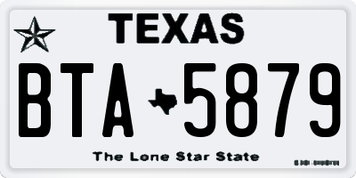 TX license plate BTA5879