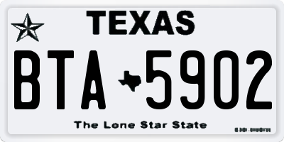 TX license plate BTA5902