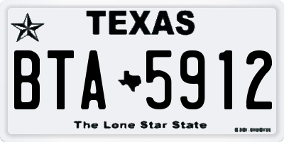 TX license plate BTA5912