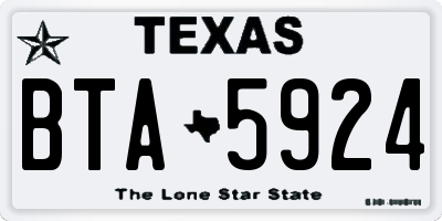 TX license plate BTA5924