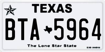 TX license plate BTA5964