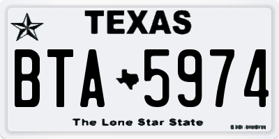 TX license plate BTA5974