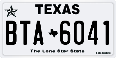 TX license plate BTA6041
