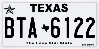TX license plate BTA6122