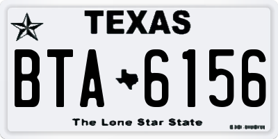 TX license plate BTA6156