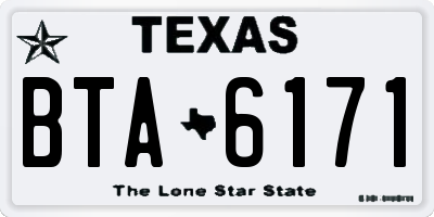 TX license plate BTA6171