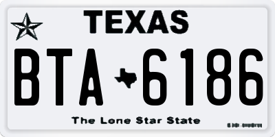 TX license plate BTA6186