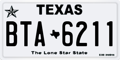 TX license plate BTA6211