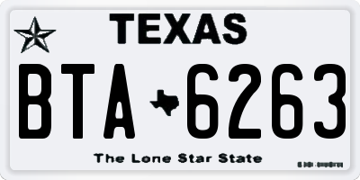 TX license plate BTA6263