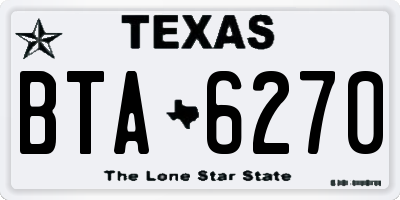TX license plate BTA6270