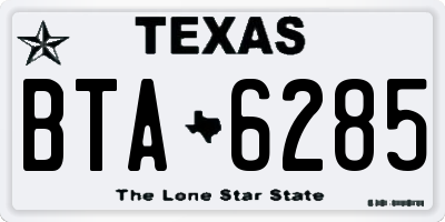 TX license plate BTA6285