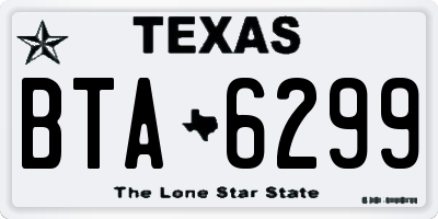 TX license plate BTA6299