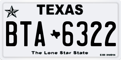 TX license plate BTA6322