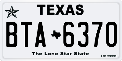 TX license plate BTA6370