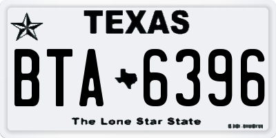 TX license plate BTA6396