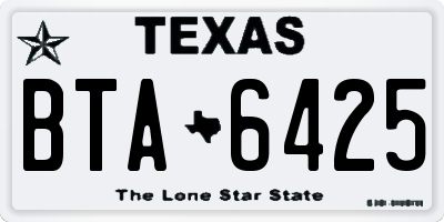 TX license plate BTA6425