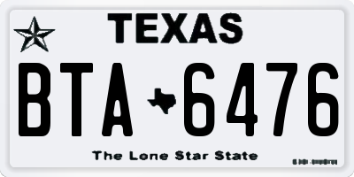 TX license plate BTA6476