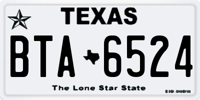 TX license plate BTA6524