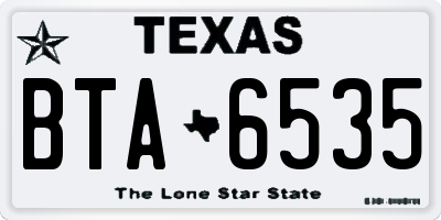 TX license plate BTA6535
