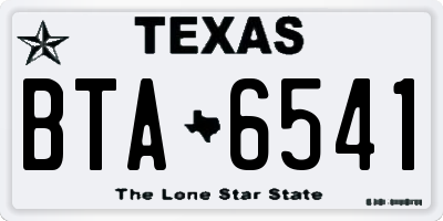 TX license plate BTA6541