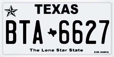 TX license plate BTA6627