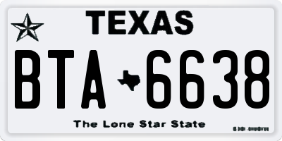 TX license plate BTA6638