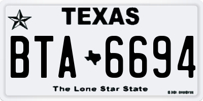 TX license plate BTA6694