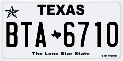 TX license plate BTA6710