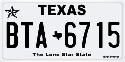 TX license plate BTA6715