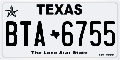 TX license plate BTA6755