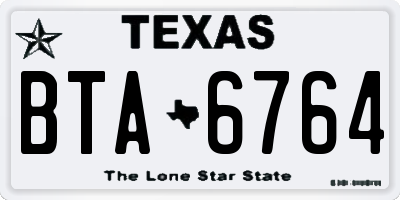 TX license plate BTA6764