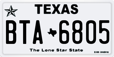 TX license plate BTA6805