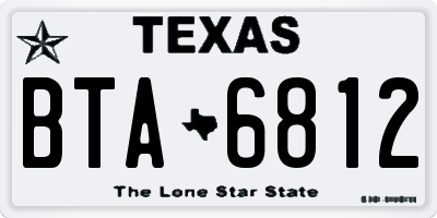 TX license plate BTA6812