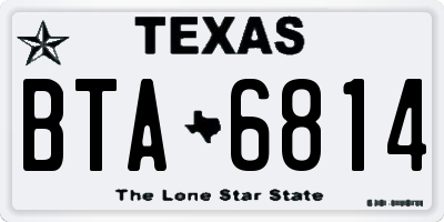 TX license plate BTA6814