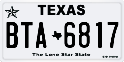 TX license plate BTA6817